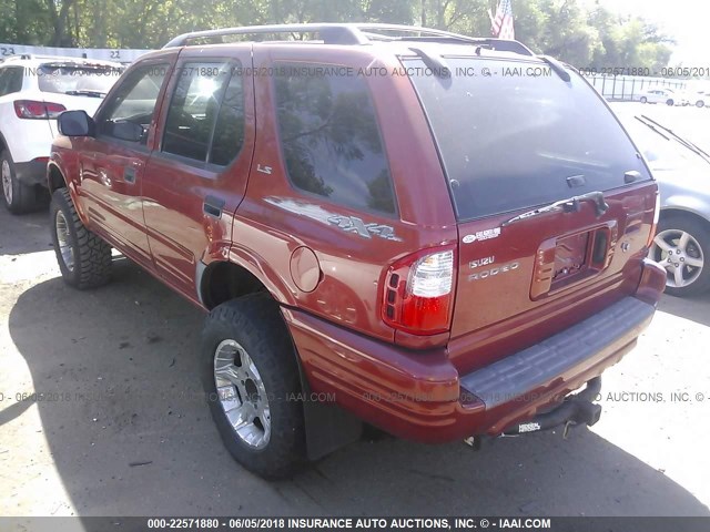 4S2DM58W114342874 - 2001 ISUZU RODEO S/LS/LSE MAROON photo 3