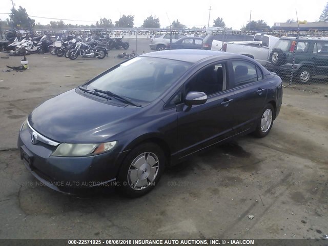 JHMFA36258S010376 - 2008 HONDA CIVIC HYBRID GRAY photo 2