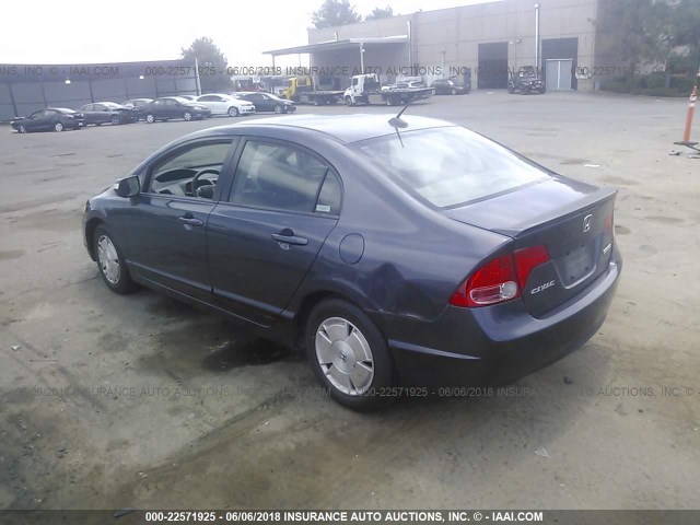 JHMFA36258S010376 - 2008 HONDA CIVIC HYBRID GRAY photo 3