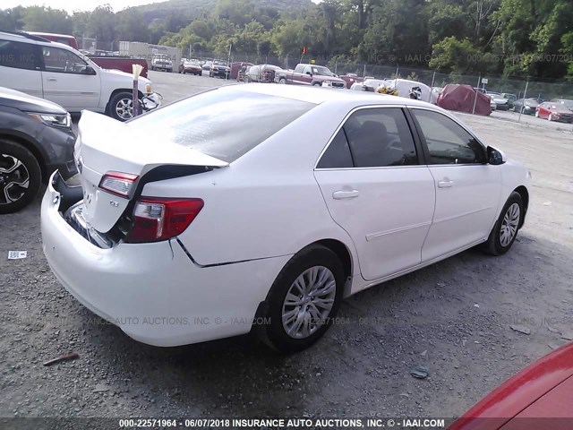 4T1BF1FK4CU514352 - 2012 TOYOTA CAMRY SE/LE/XLE WHITE photo 4