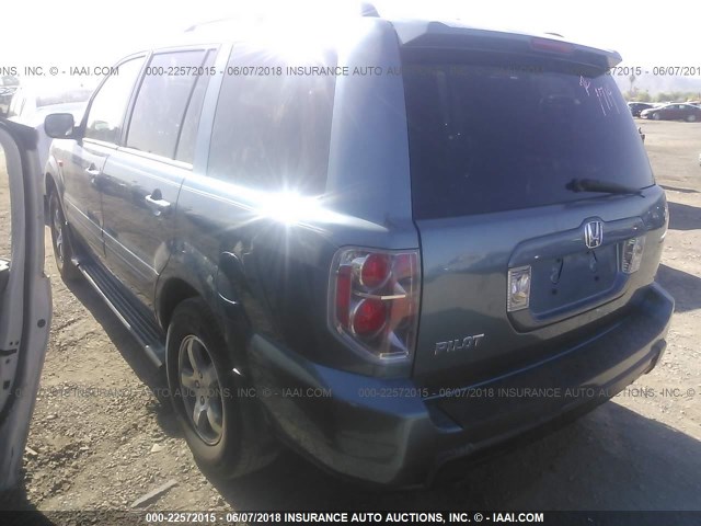 5FNYF28566B048660 - 2006 HONDA PILOT EX BLUE photo 3