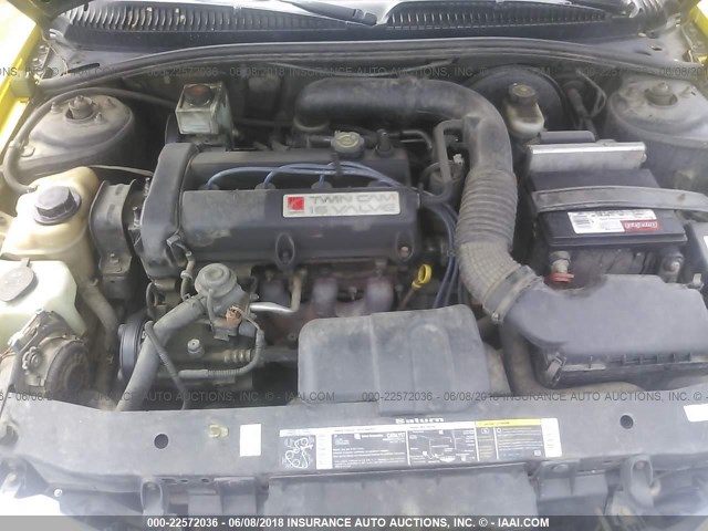 1G8ZY127X1Z102980 - 2001 SATURN SC2 YELLOW photo 10