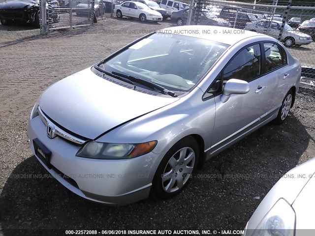 1HGFA16556L052412 - 2006 HONDA CIVIC LX SILVER photo 2