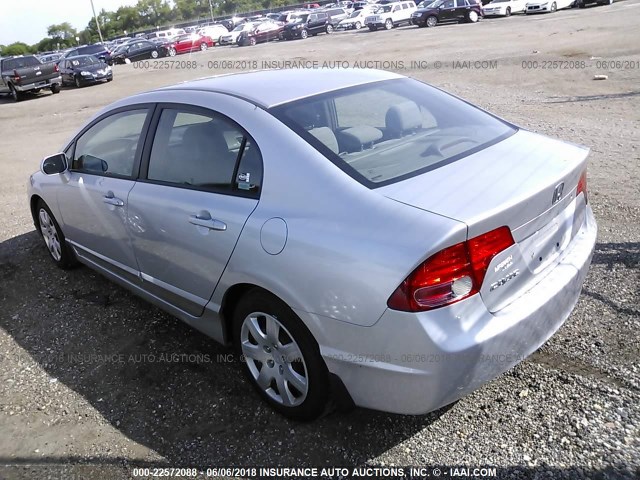 1HGFA16556L052412 - 2006 HONDA CIVIC LX SILVER photo 3