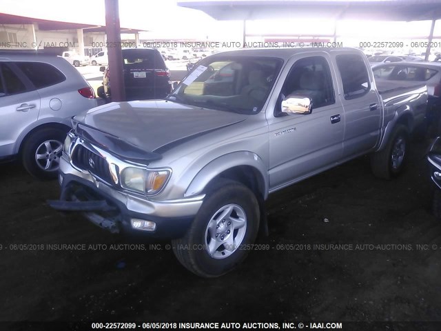 5TEGN92N54Z377796 - 2004 TOYOTA TACOMA DOUBLE CAB PRERUNNER SILVER photo 2
