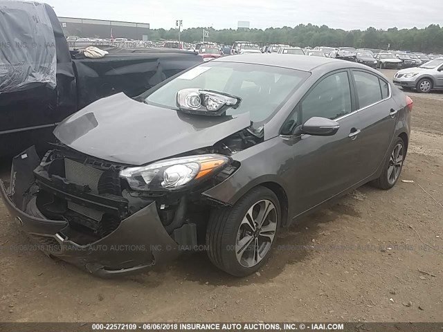 KNAFX4A82E5076411 - 2014 KIA FORTE EX GRAY photo 2