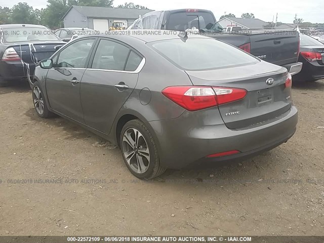 KNAFX4A82E5076411 - 2014 KIA FORTE EX GRAY photo 3