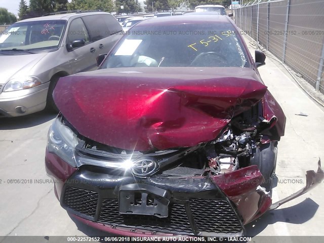 4T1BF1FKXGU568521 - 2016 TOYOTA CAMRY LE/XLE/SE/XSE RED photo 6