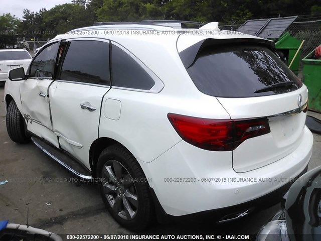 5FRYD4H91GB039031 - 2016 ACURA MDX ADVANCE WHITE photo 3