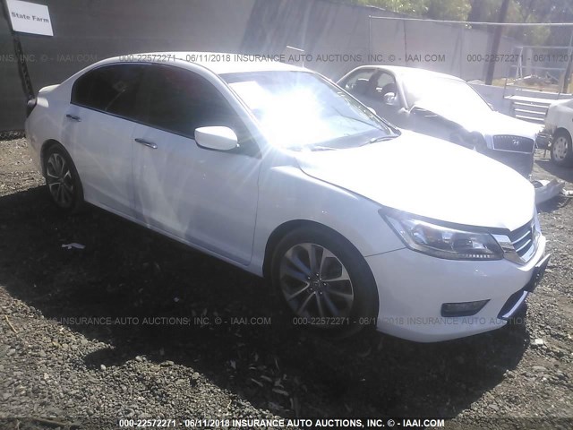 1HGCR2F5XEA027646 - 2014 HONDA ACCORD SPORT WHITE photo 1