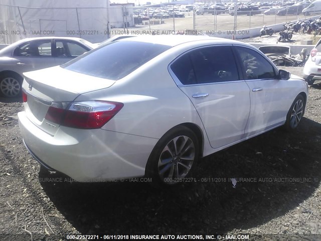 1HGCR2F5XEA027646 - 2014 HONDA ACCORD SPORT WHITE photo 4