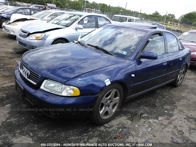 WAUDC68D91A029489 - 2001 AUDI A4 1.8T QUATTRO BLUE photo 2