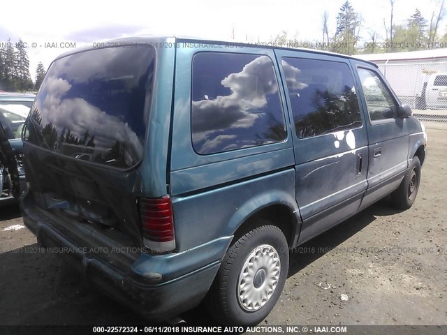2P4GH2537SR372087 - 1995 PLYMOUTH VOYAGER GREEN photo 4