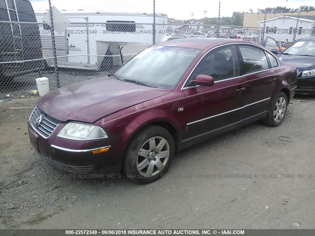 WVWRH63B01E149495 - 2001 VOLKSWAGEN PASSAT GLX 栗色 照片 2