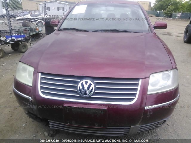 WVWRH63B01E149495 - 2001 VOLKSWAGEN PASSAT GLX 栗色 照片 6