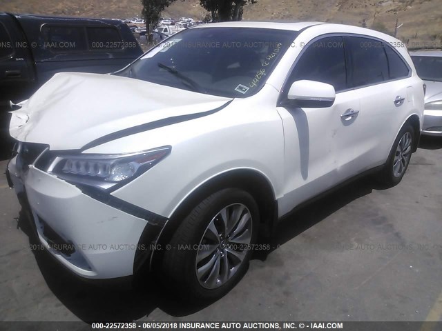 5FRYD3H4XGB016183 - 2016 ACURA MDX TECHNOLOGY WHITE photo 2