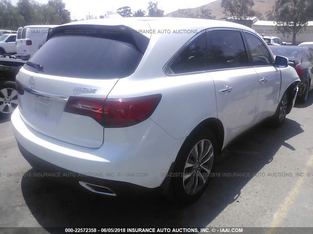5FRYD3H4XGB016183 - 2016 ACURA MDX TECHNOLOGY WHITE photo 4