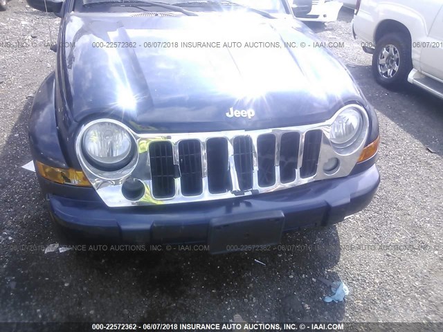 1J4GL58K16W100391 - 2006 JEEP LIBERTY LIMITED BLUE photo 6