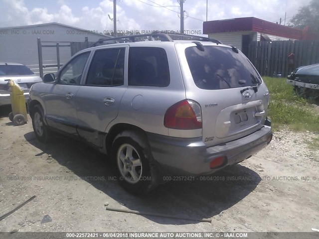 KM8SC83D31U096709 - 2001 HYUNDAI SANTA FE GLS/LX SILVER photo 3