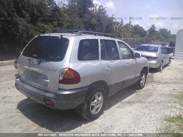 KM8SC83D31U096709 - 2001 HYUNDAI SANTA FE GLS/LX SILVER photo 4