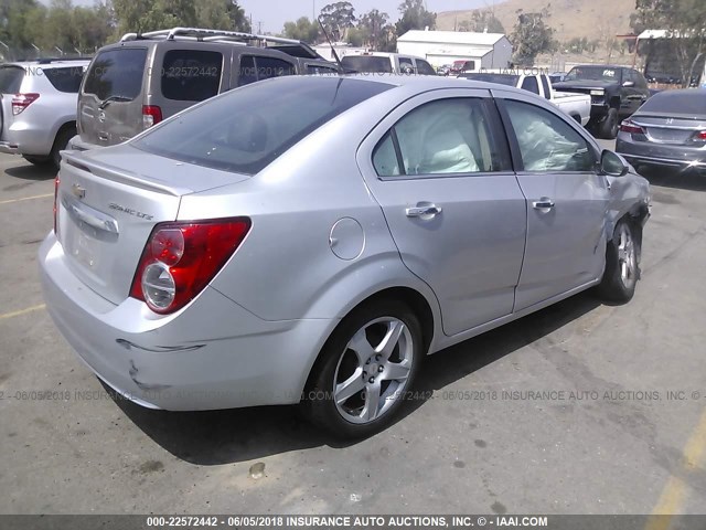 1G1JE5SH4E4119622 - 2014 CHEVROLET SONIC LTZ SILVER photo 4