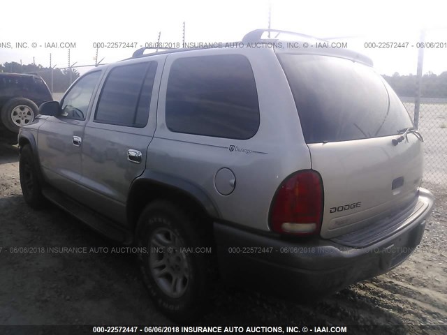 1B4HR38NX2F174875 - 2002 DODGE DURANGO SPORT/SXT GRAY photo 3