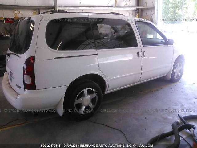 4N2ZN16T12D803800 - 2002 NISSAN QUEST SE WHITE photo 4