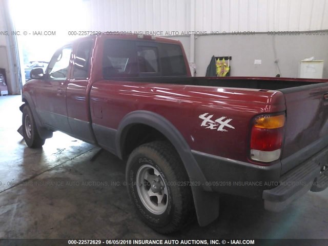 1FTZR15X9WPA96851 - 1998 FORD RANGER SUPER CAB RED photo 3