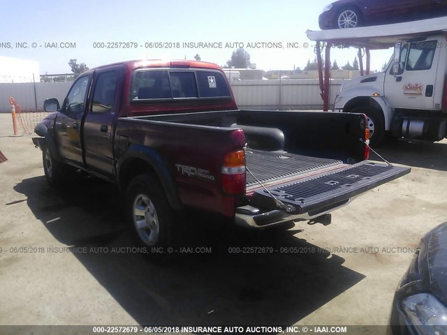 5TEGN92N73Z158403 - 2003 TOYOTA TACOMA DOUBLE CAB PRERUNNER MAROON photo 3