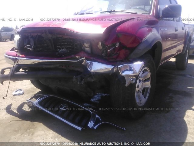 5TEGN92N73Z158403 - 2003 TOYOTA TACOMA DOUBLE CAB PRERUNNER MAROON photo 6