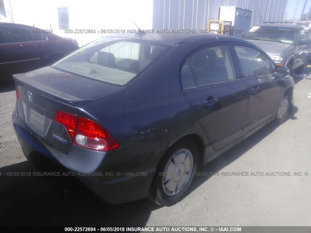 JHMFA36238S004821 - 2008 HONDA CIVIC HYBRID GRAY photo 4