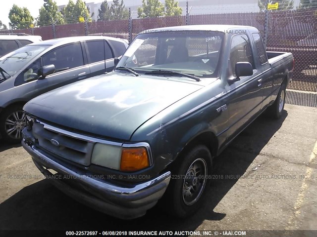 1FTCR14A6SPA69653 - 1995 FORD RANGER SUPER CAB GREEN photo 2