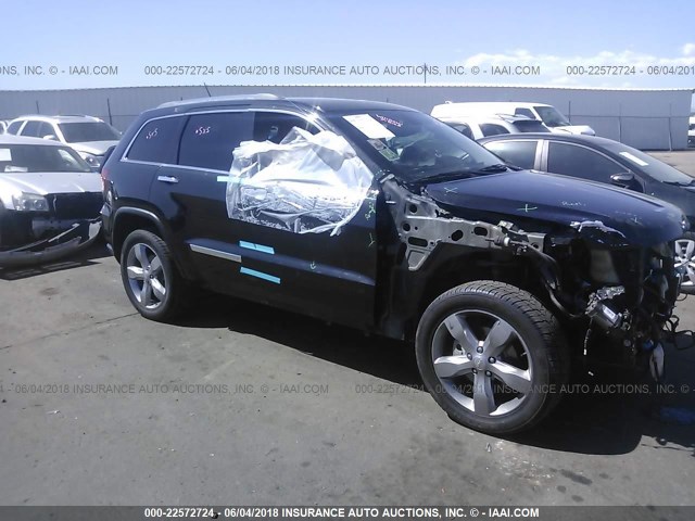 1C4RJFCG4CC132813 - 2012 JEEP GRAND CHEROKEE OVERLAND BLACK photo 1