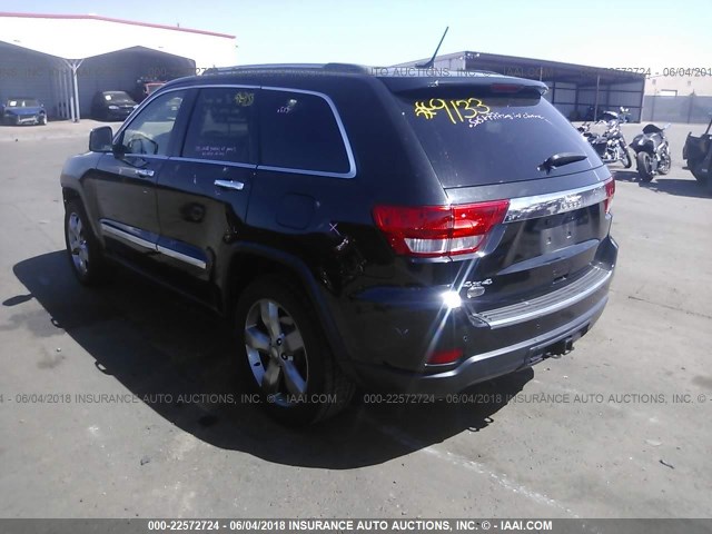 1C4RJFCG4CC132813 - 2012 JEEP GRAND CHEROKEE OVERLAND BLACK photo 3