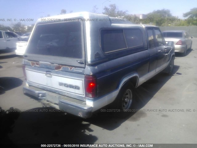 1FTCR14T1GPB83133 - 1986 FORD RANGER SUPER CAB BLUE photo 4