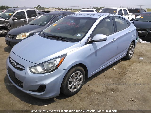 KMHCT4AE7CU158849 - 2012 HYUNDAI ACCENT GLS/GS Light Blue photo 2