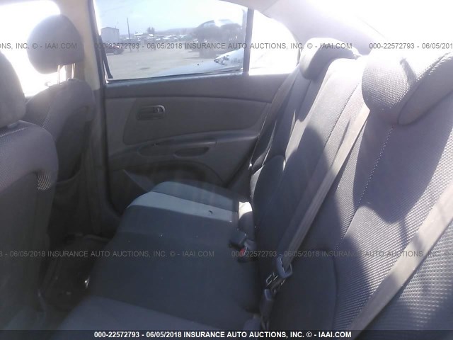 KNADE123176220767 - 2007 KIA RIO LX/SX SILVER photo 8