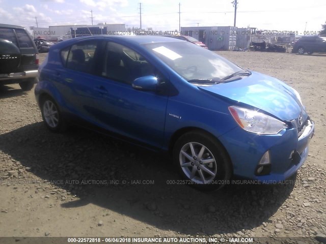 JTDKDTB34C1523736 - 2012 TOYOTA PRIUS C BLUE photo 1