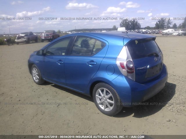 JTDKDTB34C1523736 - 2012 TOYOTA PRIUS C BLUE photo 3