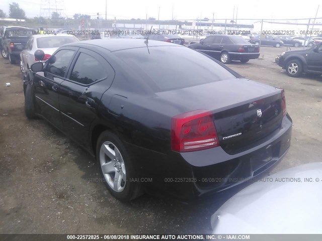 2B3LA43H68H279711 - 2008 DODGE CHARGER BLACK photo 3