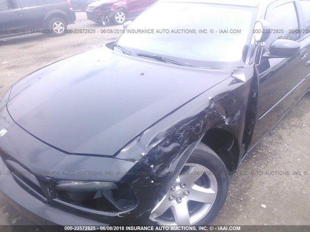 2B3LA43H68H279711 - 2008 DODGE CHARGER BLACK photo 6