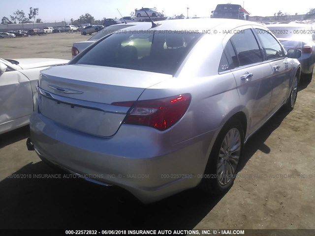 1C3CCBCG7CN113268 - 2012 CHRYSLER 200 LIMITED SILVER photo 4