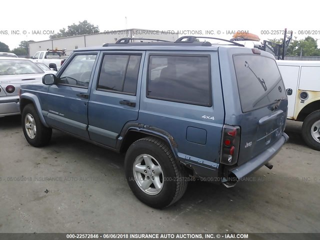 1J4FF68S8XL550180 - 1999 JEEP CHEROKEE SPORT/CLASSIC Jasnoniebieski zdjęcie 3
