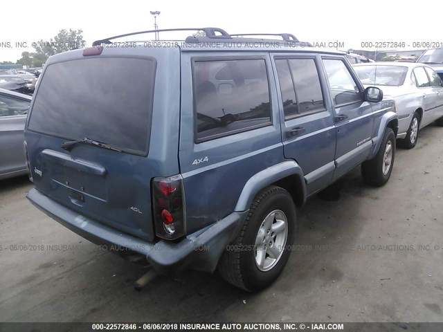 1J4FF68S8XL550180 - 1999 JEEP CHEROKEE SPORT/CLASSIC Jasnoniebieski zdjęcie 4