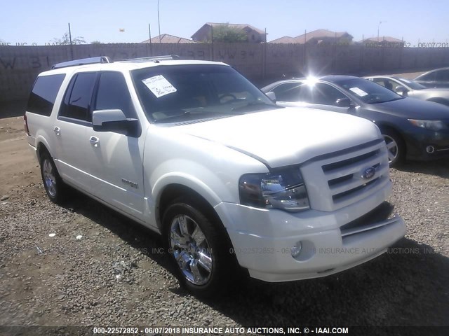 1FMFK20568LA22327 - 2008 FORD EXPEDITION EL LIMITED WHITE photo 1