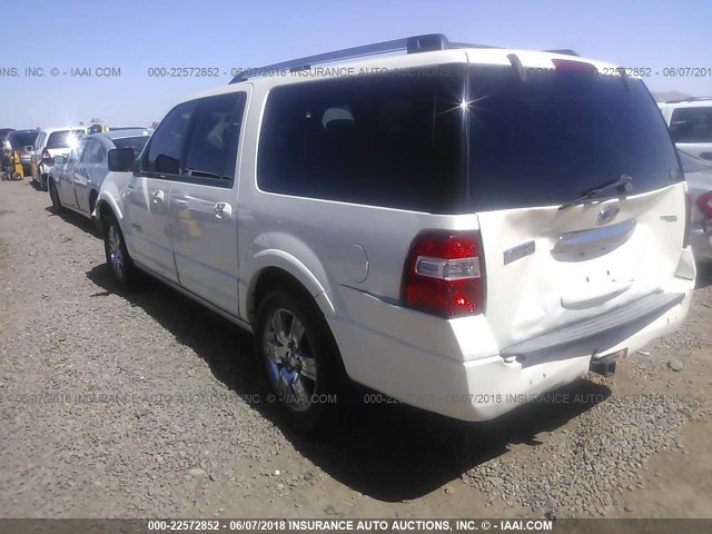 1FMFK20568LA22327 - 2008 FORD EXPEDITION EL LIMITED WHITE photo 3