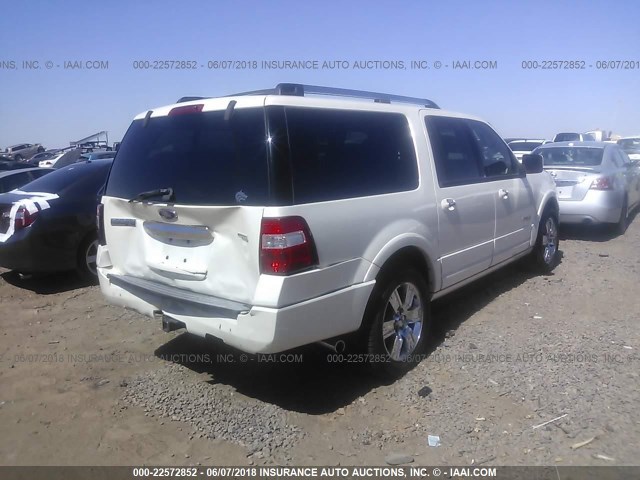 1FMFK20568LA22327 - 2008 FORD EXPEDITION EL LIMITED WHITE photo 4