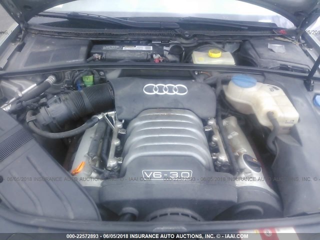 WAUVT68E54A131776 - 2004 AUDI A4 3.0 AVANT QUATTRO SILVER photo 10