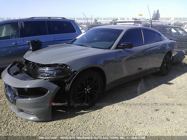 2C3CDXBG1JH228515 - 2018 DODGE CHARGER SXT GRAY photo 2