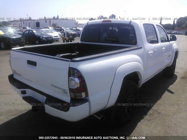 5TFJU4GN4EX063456 - 2014 TOYOTA TACOMA DOUBLE CAB PRERUNNER WHITE photo 4